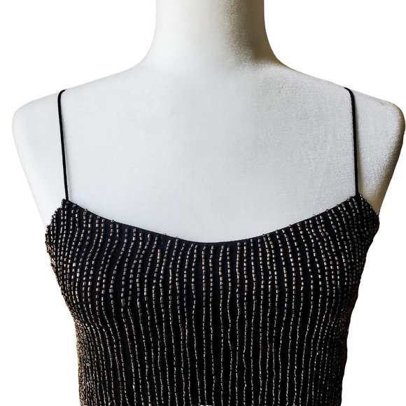 Adrianna Papell Beaded Fringe Blouson Short Dress - Picture 8 of 14